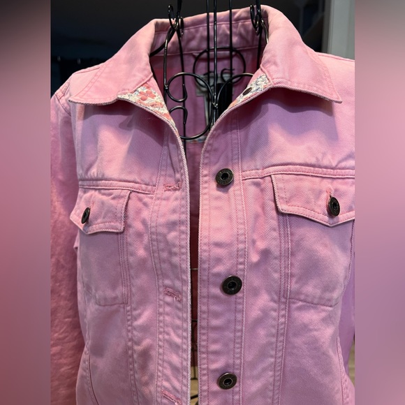 Vintage LL Bean Pretty in Pink button Up Jean Jacket size Small - Picture 13 of 16